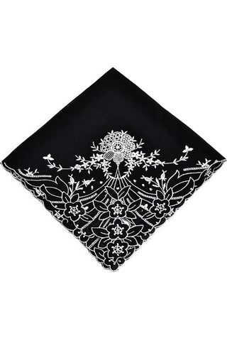 rare vintage black mourning handkerchief hankie