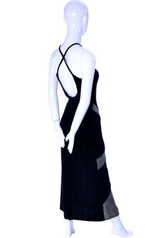 M Studio Vintage 1970s black stretch velvet dress with metallic sparkle SOLD - Dressing Vintage
