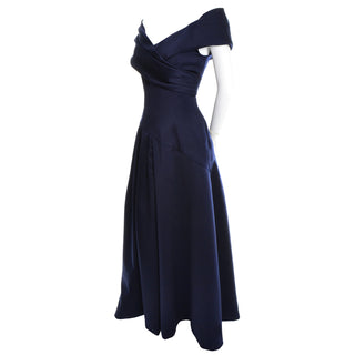 1980s Vintage Victor Costa Dress Evening Gown 