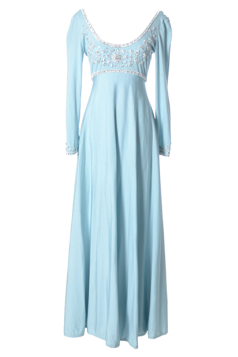 Victoria Royal Ltd. Vintage blue maxi dress with beading and rhinestones Modig Victoria Royal Ltd. Vintage blue maxi dress with beading and rhinestones Modig