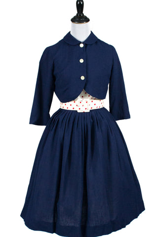 1950s I Magnin Vintage Girl's 2 Pc Dress Bolero Jacket - Dressing Vintage