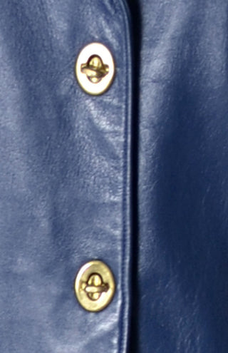 Bonnie Cashin Jacket Blue Leather Vintage Blazer - Dressing Vintage