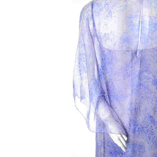 Pierre Balmain Vintage 1960's or 1970's Silk Chiffon Caftan and Matching Dress Butterfly Sleeve