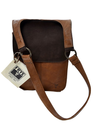 Frye Brown Leather New Vintage Bag Handbag Suede Flap