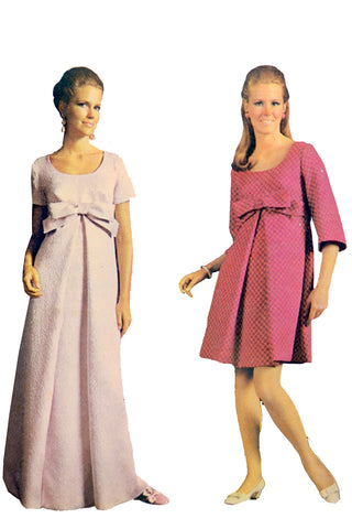 Uncut 1967 Butterick 4630 Day or Evening Dress Vintage Sewing Pattern