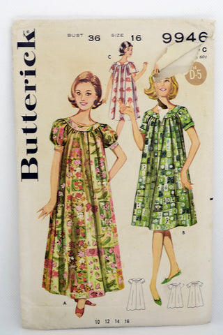 Butterick 9946 Vintage Muu Muu Dress Pattern