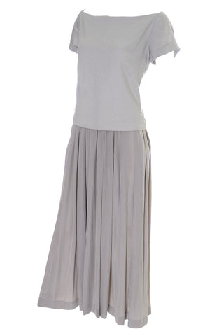 Cacharel Aeffe Spa Vintage Dress Neutral Beige Taupe Size 4 - Dressing Vintage