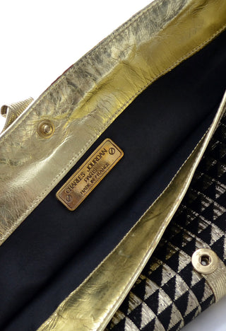 Charles Jourdan Vintage Handbag Gold & Black SOLD - Dressing Vintage