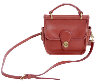 Authentic Coach Station Bag Vintage Handbag Red Leather - Dressing Vintage