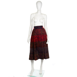 1980s Comme Des Garcons vintage red patterned avant garde skirt