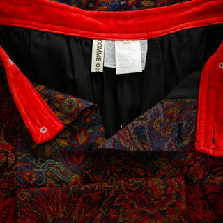 Comme Des Garcons vintage 1980s red patterned avant garde skirt made in Japan