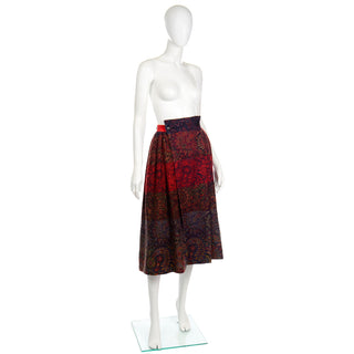 Comme Des Garcons vintage 1980s red patterned avant garde skirt Japan