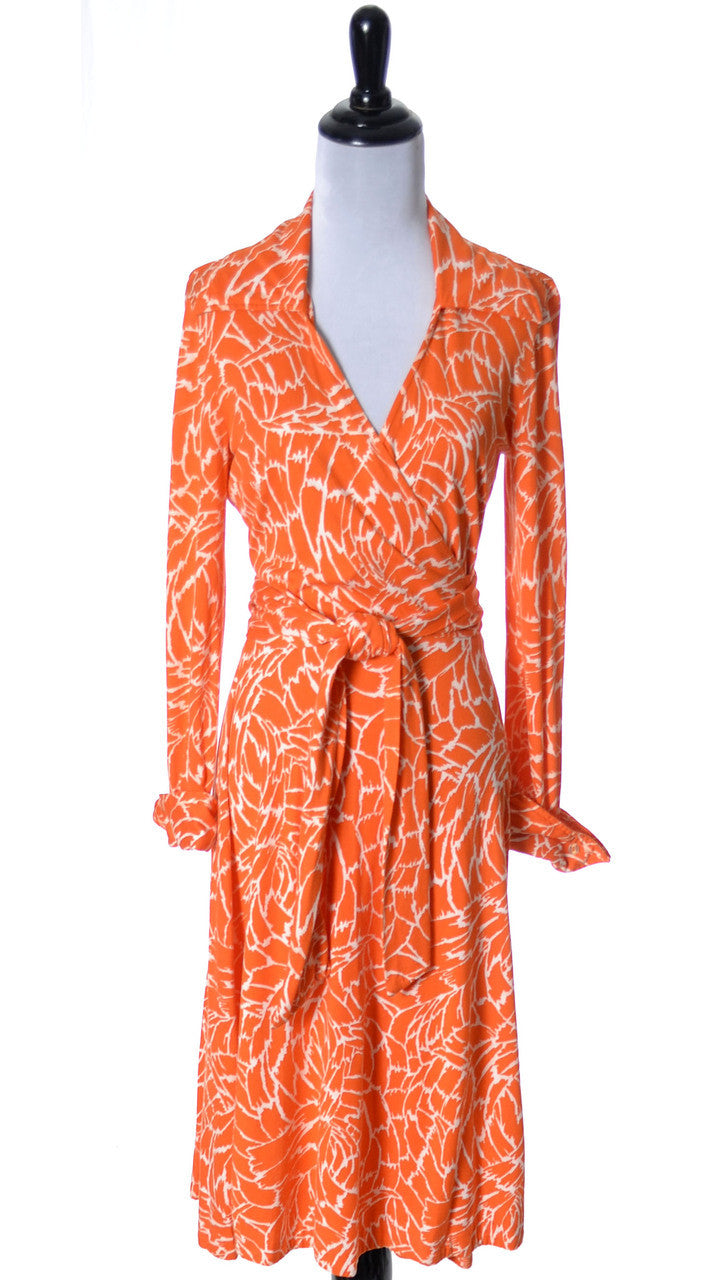 vintage dvf wrap dress Diane Von Furstenberg Vintage 1970's Orange Wrap Dress