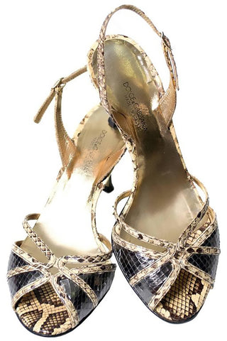 Dolce & Gabbana Snakesking Vintage Slingback Heels