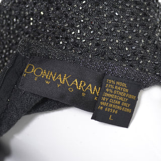 Vintage 1990s Donna Karan Beaded Bodysuit Black Top