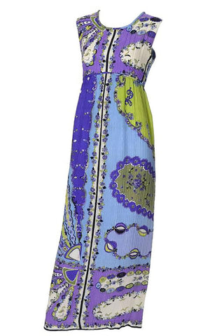 Emilio Pucci Pop Art Vintage Crinkle Silk Dress