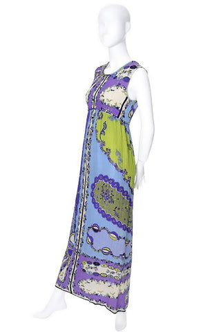 Emilio Pucci Pop Art Vintage Crinkle Silk Dress Size 4