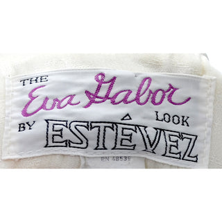 1970s Eva Gabor Estevez Vintage Dress White