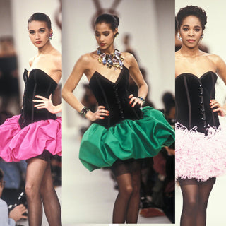 1988 Yves Saint Laurent Bubble Skirt with Velvet Bodice
