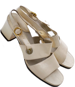 Late 1960s Ferragamo vintage leather sandals Size 8B - Dressing Vintage