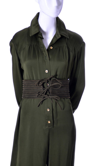 Galanos Vintage Jumpsuit with Corset style Belt - Dressing Vintage