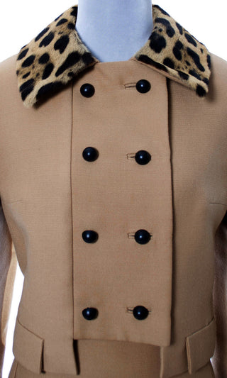 Gary Keehn 2 Pc Vintage Dress Suit with Fur Trimmed Jacket and Belt - Dressing Vintage