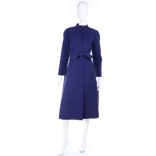 1976 Geoffrey Beene Vintage Coat & skirt in Royal Blue Wool