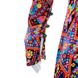 Vintage Gianni Versace Fall 2002 Mod Flower Power Print Jersey Dress colorful pop