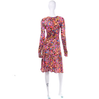 Runway Vintage Gianni Versace Fall 2002 Mod Flower Power Print Jersey Dress