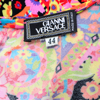 Colorful Vintage Gianni Versace Fall 2002 Mod Flower Power Print Jersey Dress Mod Pop