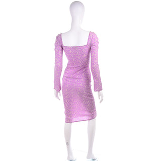 1998 Gianni Versace Couture Vintage Lavender Silk Dress 1990s