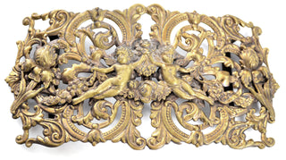 Brass Repousse Vintage Sash Belt Buckle Ornate - Dressing Vintage