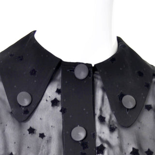 Donna Karan Vintage Bodysuit Blouse in Black Silk Blend with