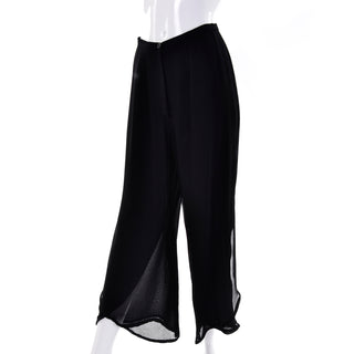 Giorgio Armani Black Sheer Crepe Evening Pants Tunic Ensemble - Dressing Vintage