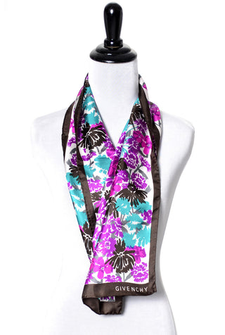 Givenchy vintage designer floral silk scarf - Dressing Vintage