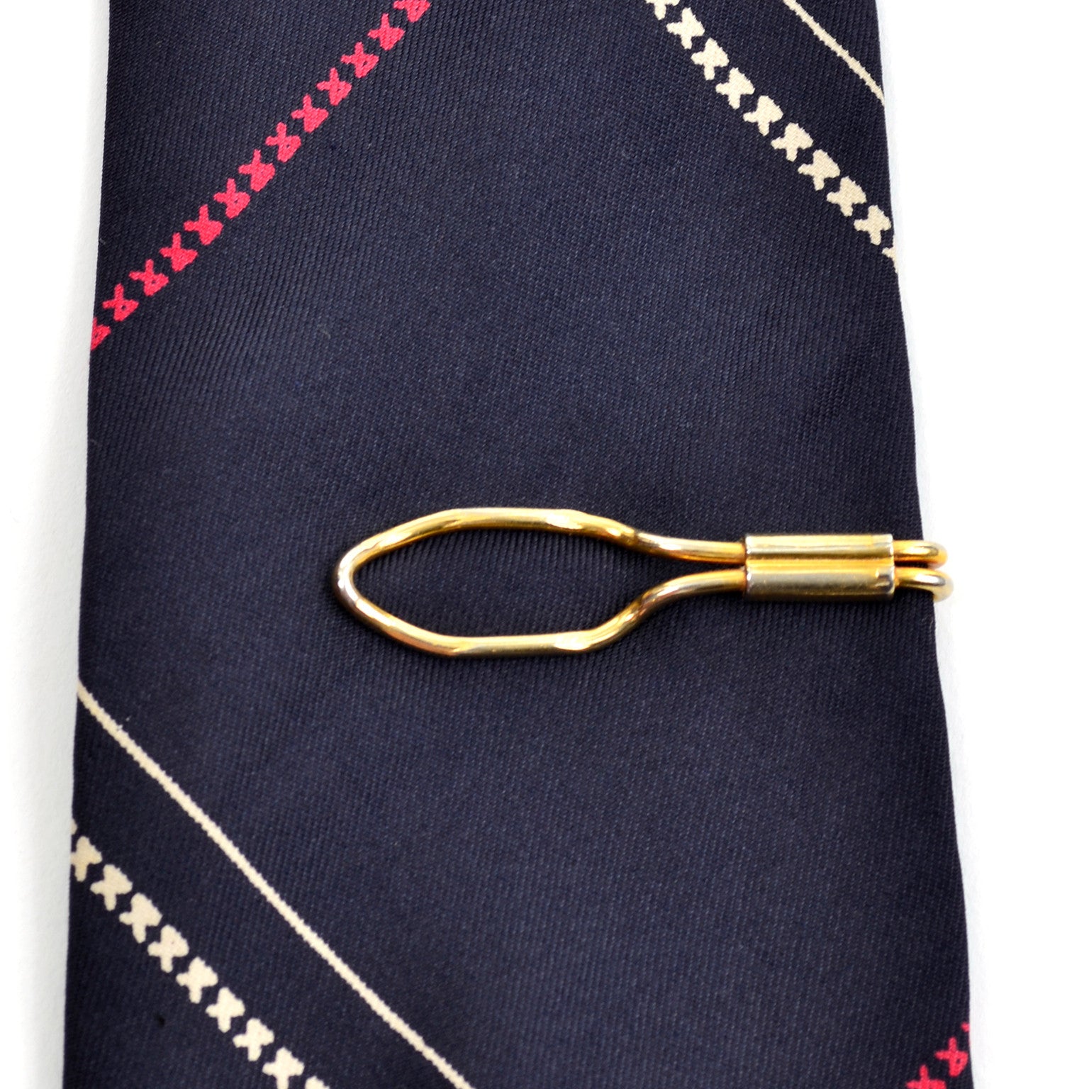 Vintage KREMENTZ USA Tie Bar Tie Clip Gold Rolled Textured