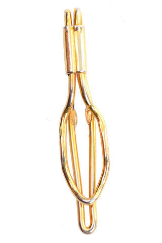 Vintage gold open front tie clip