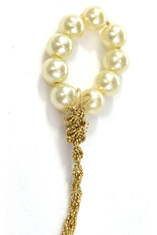 1960s Vintage Gold Mesh Pearl Collar Choker Necklace Unique