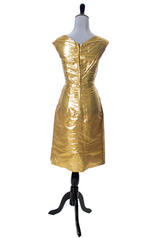 1960s Bombshell Gold Lame Vintage Cocktail Party Dress SOLD - Dressing Vintage