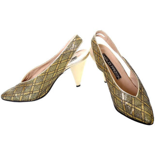 Slingback vintage Maud Frizon gold heels