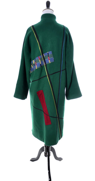 1980's Koos Van Den Akker Green Designer Vintage Coat - Dressing Vintage