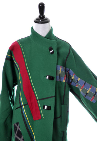 1980's Koos Van Den Akker Green Designer Vintage Coat - Dressing Vintage