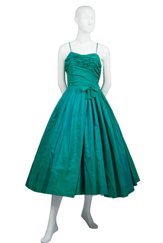 1950s vintage dress green