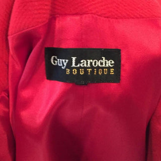 Guy Laroche Boutique 1980's label on a red wool coat