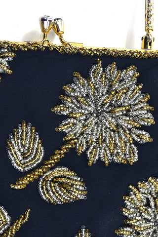 Gold Silver Vintage Beaded purse handbag