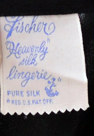 Fischer Heavenly silk lingerie vintage half slip 1940s older label - Dressing Vintage