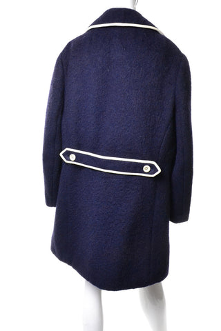 1960s Mod Blue Mohair and Wool Vintage Coat
