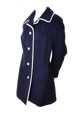 1960s Mod Blue Mohair Coat