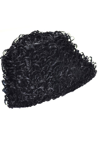 1960s black raffia vintage hat