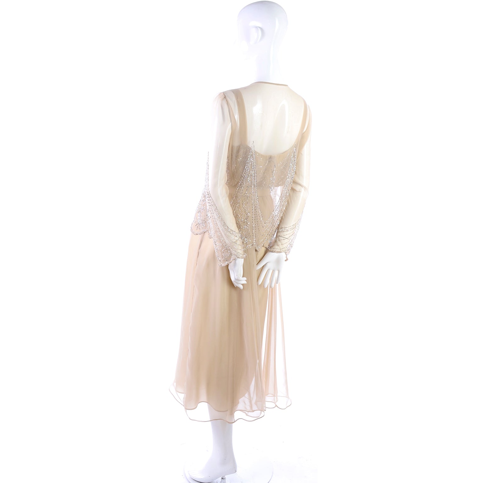 Jack Bryan 1920s Style Beaded Vintage Dress W Sheer Chiffon Jacket – Modig